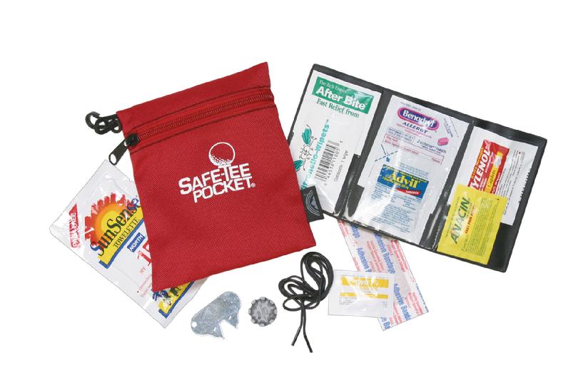 golf first aid kit, Safe-Tee Kit, Safe-Tee Pocket, golfers first aid, tee prize, corporate outing gift, specialty product, ad specialty